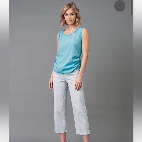 NEW Lola and Sophie Hybrid Side Drawstring Tank Turquoise Large - Picture 10 of 10